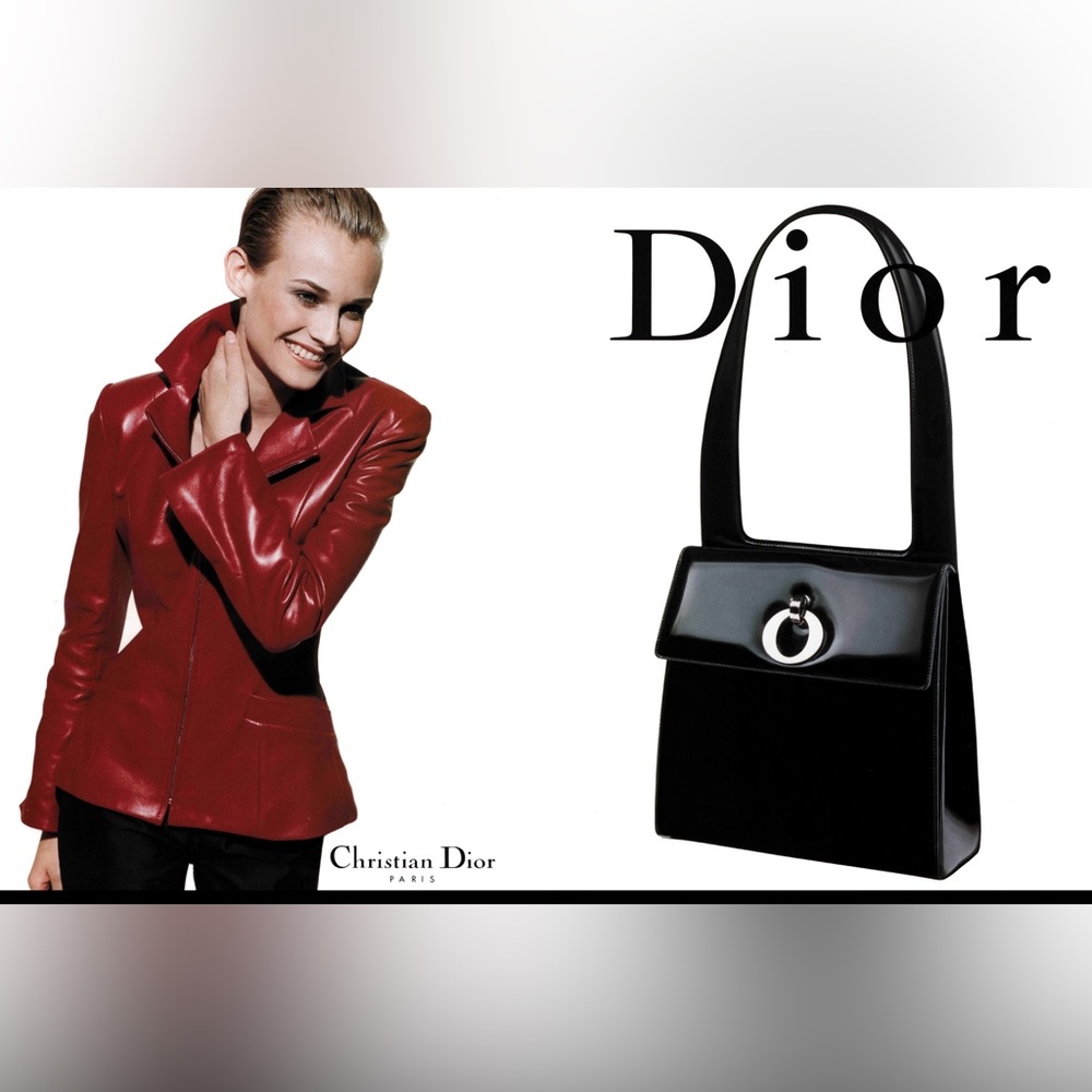 Christian Dior vintage patent leather shoulder bag